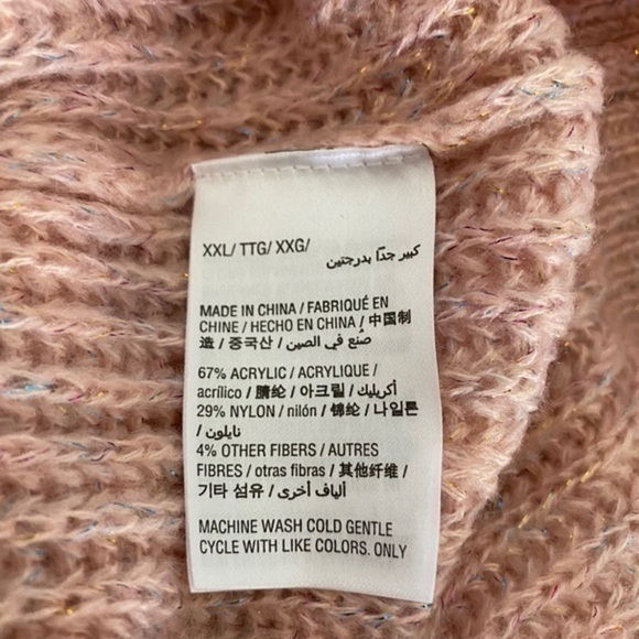 NWT INC Pink Cold Shoulder Sweater Size XXL - Picture 5 of 5